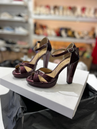 OUTLET PRIMAVARA-VARA - Sandale din piele lacuita visinie