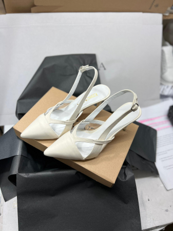 Pantofi stiletto din piele alb unt si plastic transparent [2]