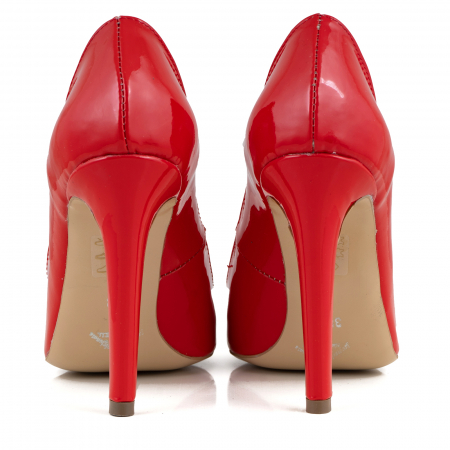 Pantofi Stiletto din piele lacuita rosie [4]