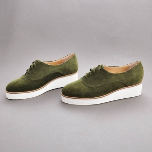 Casual - Pantofi oxford, din piele intoarsa vernil