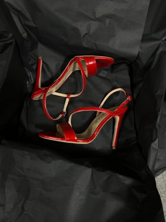 Sandale elegante din piele lacuita rosie, cu toc stiletto. [4]