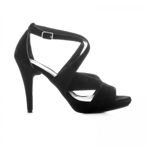 INCALTAMINTE - Sandale din piele intoarsa neagra