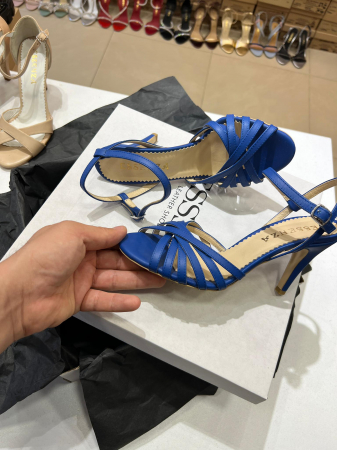 OUTLET PRIMAVARA-VARA - Sandale cu barete, din piele naturala albastra