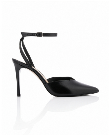 Pantofi - Pantofi decupati, cu bareta, din piele neagra