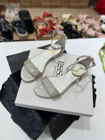 OUTLET PRIMAVARA-VARA - Sandale cu talpa joasa, din piele lacuita gri