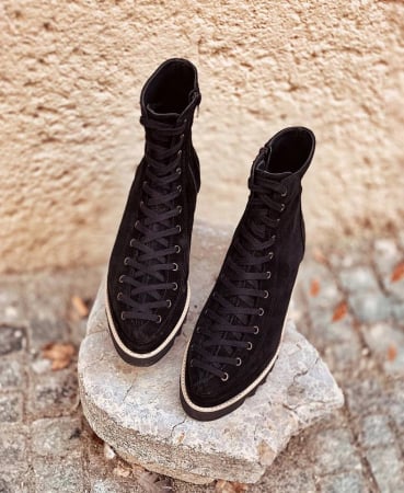 REDUCERI - Ghete Everest din piele intoarsa neagra