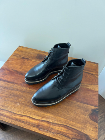 Ghete Everest cu siret, din piele naturala neagra [1]