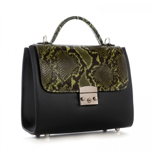 Poseta din piele negra si piele cu animal print [1]