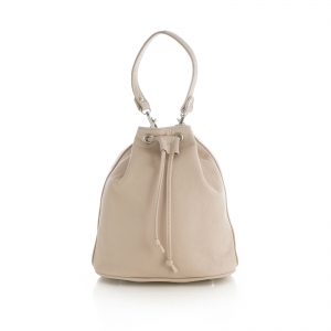 Rucsac - Poseta Kristy bucket din piele naturala nude roze