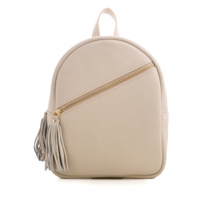 Rucsac - Rucsac din piele cu textura bizon, bej
