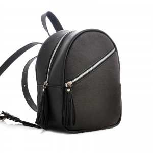 Rucsac din piele cu textura bizon, neagra [1]