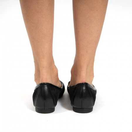 Balerini confortabili si foarte usori, relizati din piele naturala normala si intoarsa, neagra [5]