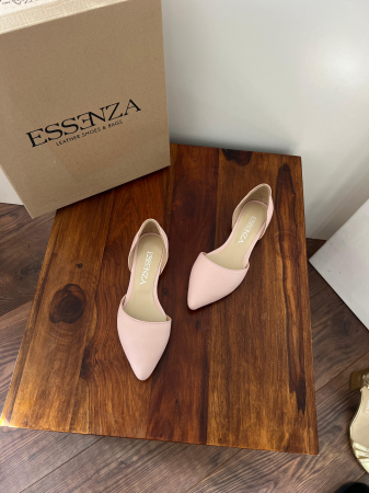 REDUCERI - Balerini cu decupaj, din piele naturala nude rose.