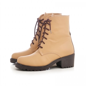 Bocanci cu siret, din piele beige [1]