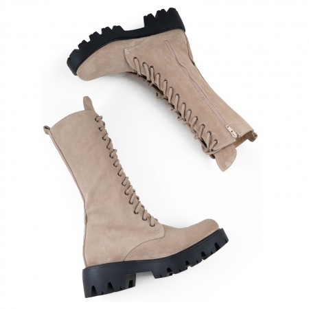 Bocanci cu siret, din piele intoarsa camel [2]