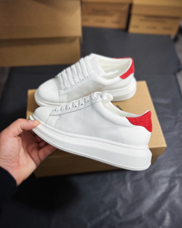 Insta Shop - C127 sneakers white, red suede