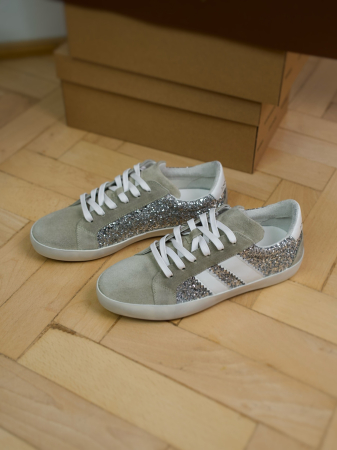 CA 1 DS  Beige Suede Glitter Sneakers [3]
