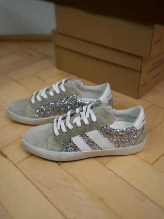 CA 1 DS  Beige Suede Glitter Sneakers [1]