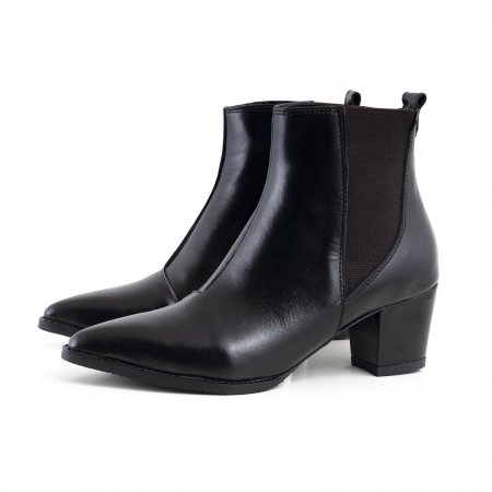 Ciocate scurte cu elastic, din piele naturala neagra [1]