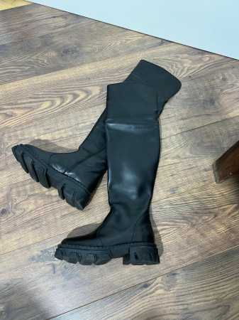 OUTLET TOAMNA-IARNA - Cizme peste genunchi , cu talpa inalta tip bocanc