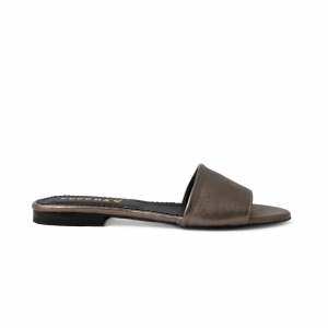 Slapi - Flip flops din piele laminata bronz