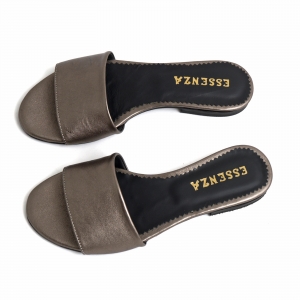 Flip flops din piele laminata bronz [1]