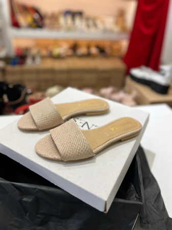 OUTLET PRIMAVARA-VARA - Flip flops din piele naturala roze cu textura de piele de sarpe