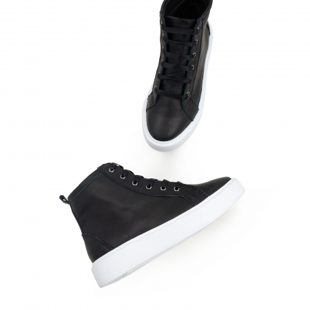 Ghete cu talpa groasa, din piele naturala neagra [3]