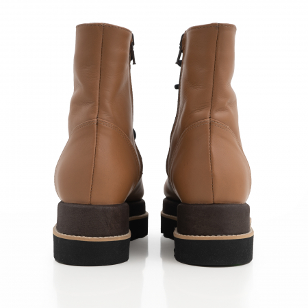 Ghete Everest cu siret, din piele camel deschis deschis piele maron patinat [3]