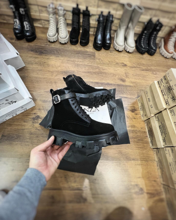 Ghete Isabel negru velur box [3]