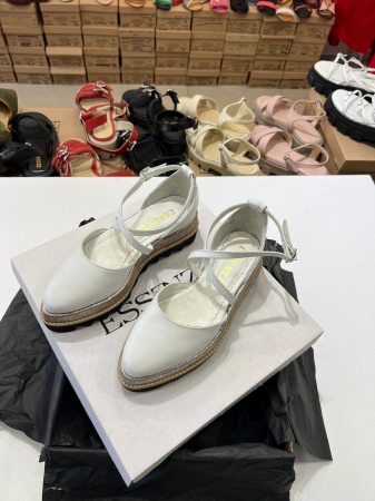 Pantofi decupati, din piele naturala alba si auriu glitter [1]