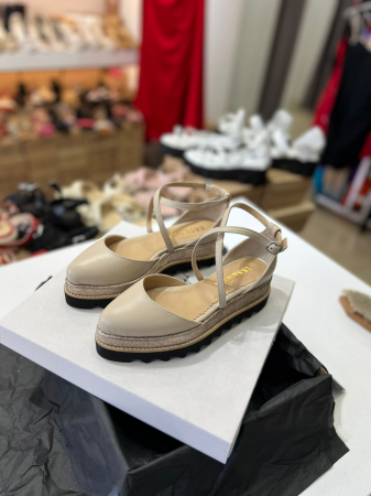 Pantofi decupati, din piele naturala bej  si auriu glitter [1]