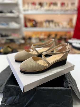 Pantofi decupati, din piele naturala intoarsa camel cu presaj sarpe [1]