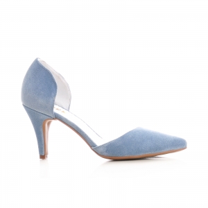 FEMEI - Pantofi din piele intoarsa albatru baby blue
