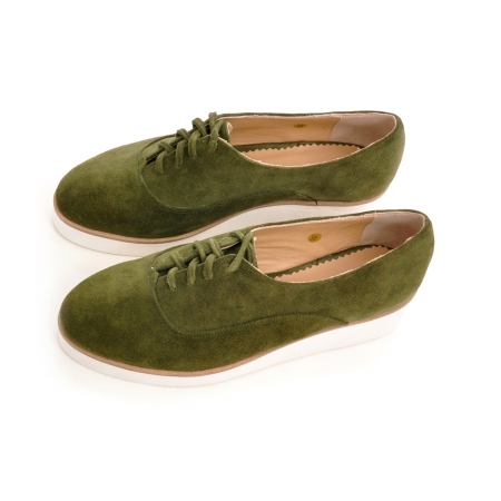 Pantofi oxford, din piele intoarsa vernil [2]