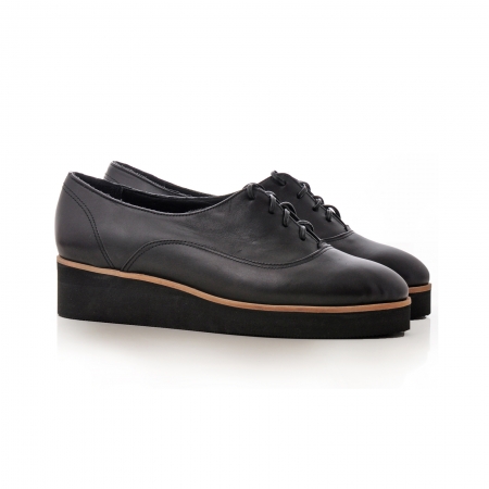Pantofi oxford, din piele naturala neagra [1]