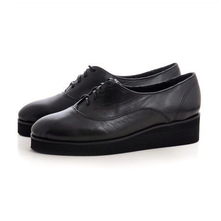 Pantofi oxford, din piele naturala neagra [2]