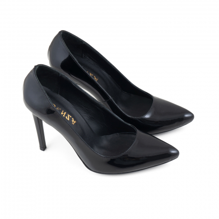 Pantofi Stiletto din piele lacuita neagra [3]