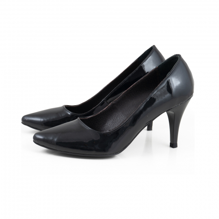 Pantofi stiletto  din piele lacuita neagra [1]