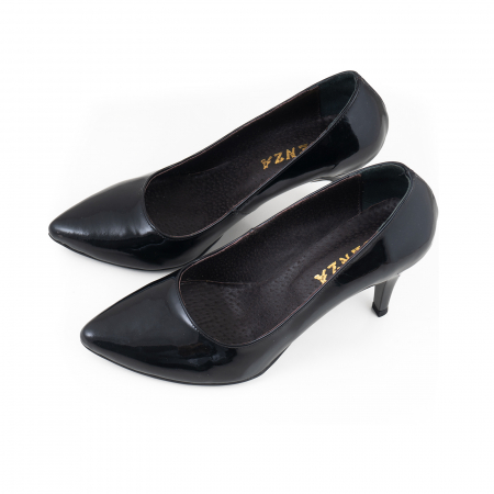 Pantofi stiletto  din piele lacuita neagra [2]
