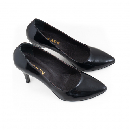 Pantofi stiletto  din piele lacuita neagra [3]