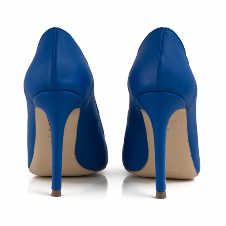 Pantofi Stiletto din piele naturala albastra [3]