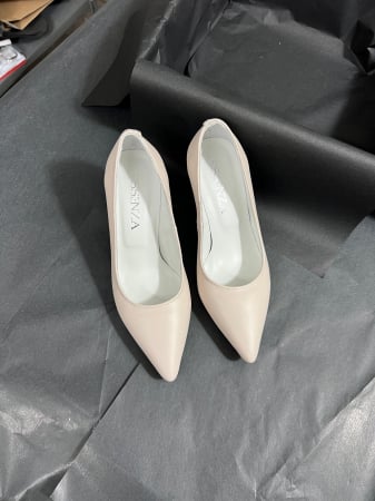 Pantofi stiletto din piele naturala nude, cu toc de 7 cm imbracat in piele . [4]