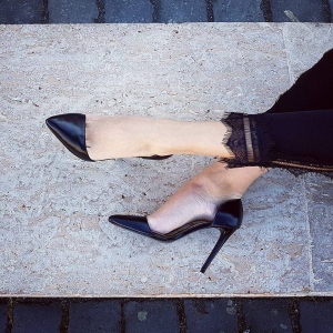 REDUCERI - Pantofi Stiletto, din piele neagra