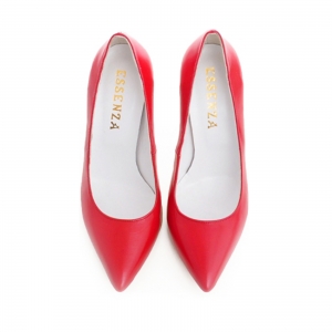 Pantofi Stiletto din piele naturala rosie [3]