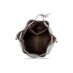 Poseta Kristy mini bucket cu bareta de mana si bareta de umar reglabila, din piele naturala alba [3]