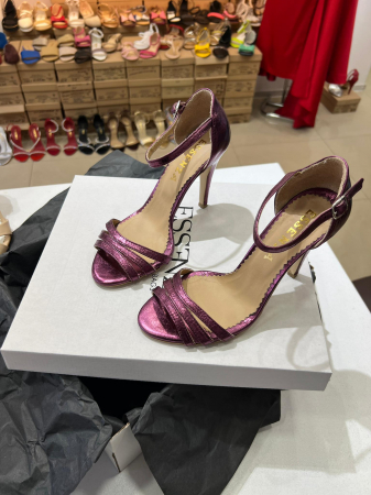 OUTLET PRIMAVARA-VARA - Sandale cu barete, din piele laminata mov