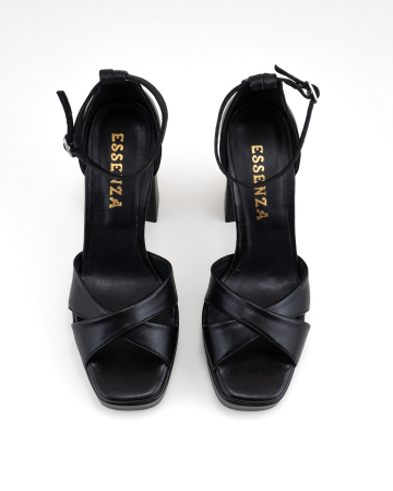 Sandale cu barete in  X , din piele naturala neagra [2]