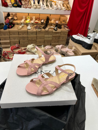 OUTLET PRIMAVARA-VARA - Sandale cu talpa joasa, din piele naturala roz