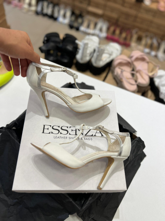 OUTLET PRIMAVARA-VARA - Sandale din piele alba si argintie